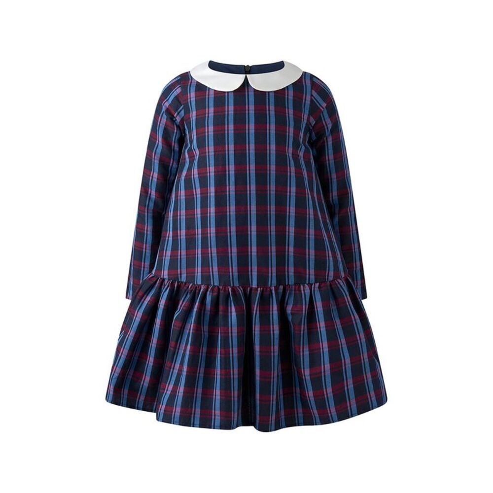 Rachel Riley Girls Drop Hem Check Dress